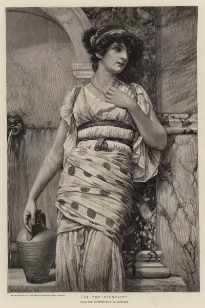 噴水で 作： John William Godward